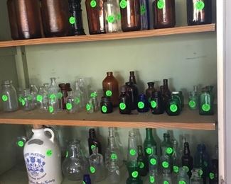 A collection of old bottles.