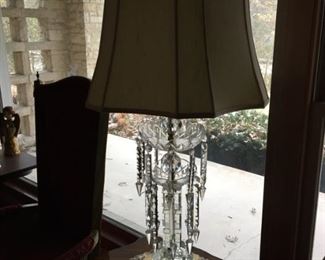 Crystal vintage lamp with crystal glass prisms $260