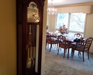 View of Dining Room & grandfather clock