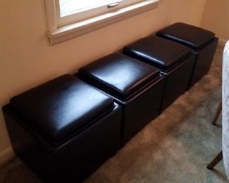 4 square leather storage cubes from Crate & Barrel!