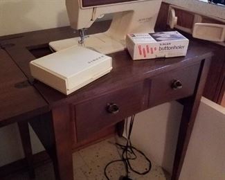 Singer sewing machine in table