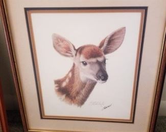 Guy Coheleach signed art print, Fawn