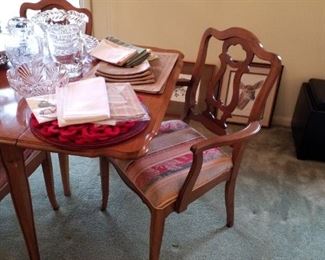 Detail of chair fabric, more placemats