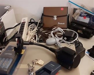 Closer view of small computer & electrics