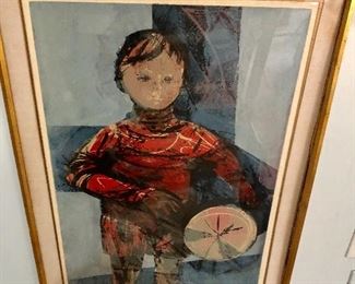 Boy with drum signed