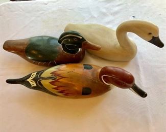 Wooden duck decoys