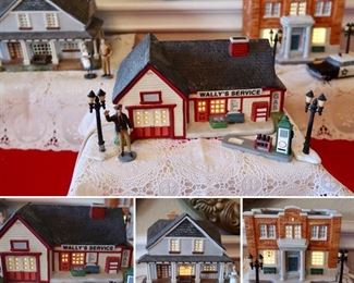Hawthorne Mayberry Lighted Houses - City Hall, Wally's Service Station & Taylor Home w/Swing