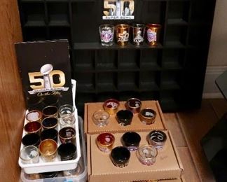 50 Super Bowl Shot Glass Collection & Display Box