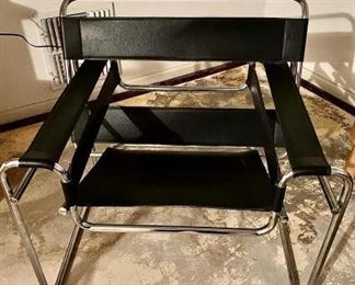 Italian Black Leather and Chrome Chair https://ctbids.com/#!/description/share/309926