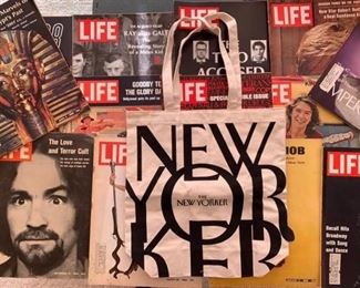 Life Magazine collection with a New Yorker canvas bag https://ctbids.com/#!/description/share/310059