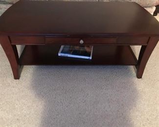 Solid wood coffee table with one drawer