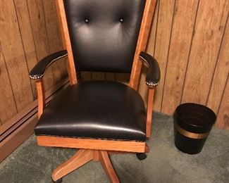 Handcrafted office chair- leather and cherry. $950 new