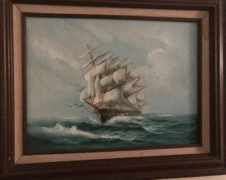 Nautical oil painting