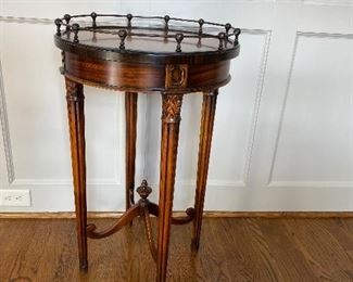 Mahogany  Side Table with Brass Gallery 