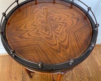 Mahogany  Side Table with Brass Gallery 