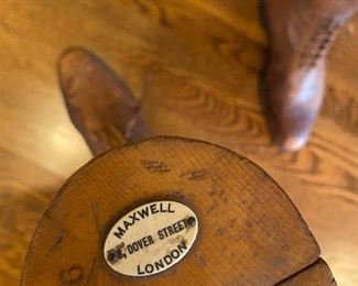 ANTIQUE WOOD BOOT FORMS & LEATHER RIDING BOOTS Maxwell  London 