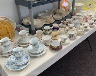 cups and saucer collection and other dishes