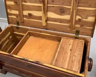 inside of cedar chest