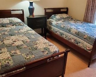 Hand-made twin quilts