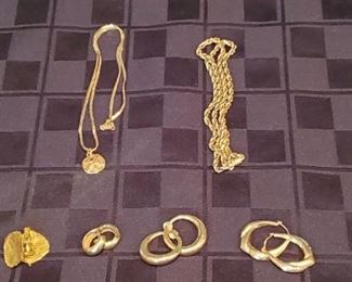 14k gold necklaces / earrings