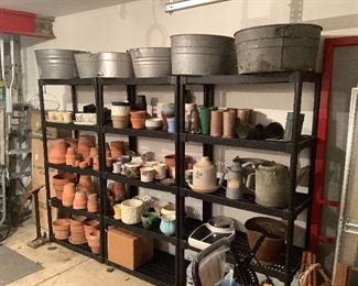 Pots, galvanized tubs