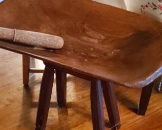 Antiques Dough bowl table