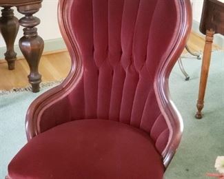 Velvet Victorian parlor chair