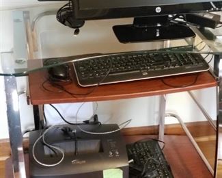 Computer items and desk