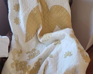 Handmade applique quilt, eagle design