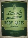1952 LINCOLN COSMOPOLITAN BODY PARTS CATALOG , BOOK