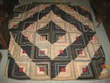 QUILT , LOG CABIN PATTERN, 68X70 INCHES