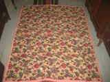 VINTAGE HEAVY WEIGHT FLORAL QUILT, 68X55 WITH A DREAM SICLE ORANGE BACKING