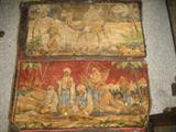 TWO RUGS , ONE WITH A MAN WALKING A CAMEL ACROSS THE DESERT, THE OTHER WITH THREE MEN AND CAMEL IN THE DESERT , EACH ONE IS ABOUT 21X41