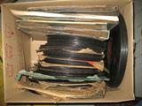 BOX OF VINTAGE 78 AND 33 RECORDS