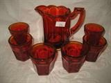 Amberina Childs Pitcher Set