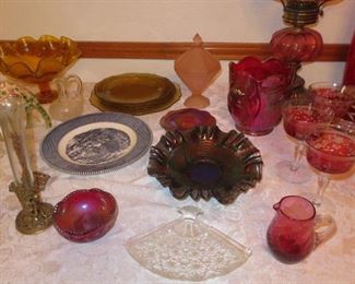 CARNIVAL GLASS - FENTON - CRANBERRY GLASS