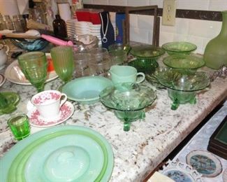 JADITE - VASELINE - GREEN DEPRESSION GLASS