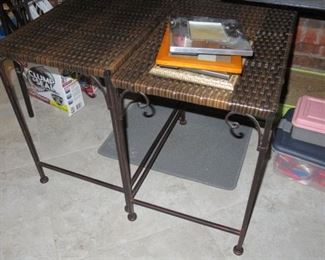 2 WICKER TABLES