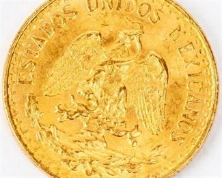 Lot 264 - Coin 1945 Mexican 2 Peso Gold BU