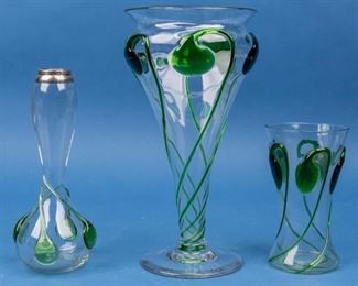 Lot 398 - Antique English Art Nouveau Glass Vases