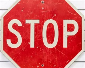 Lot 46 - Vintage Stop Sign Traffic Sign Red & White