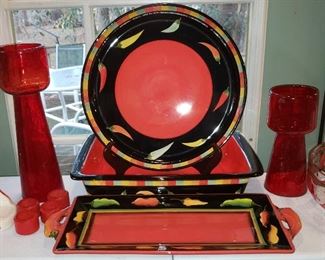 3pc Red Chili Pepper Set by Clay Art 