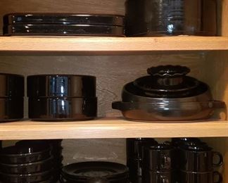 Crate & Barrel Black Bauhaus Dinnerware