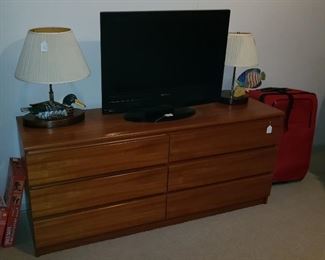 Teak Dresser  & Emerson Flat screen TV