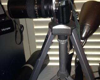 Nikon camera and tripod