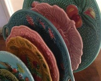Variety of Majolica plates