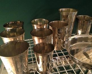 Silverplate mint julep cups
