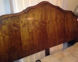 Burled wood king headboard