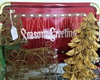 Christmas tray, deer, & tray