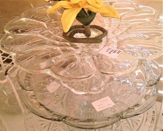 Three cake plates (stacked)